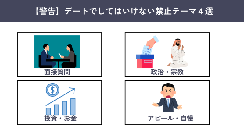 デートで避けるべきトークテーマ